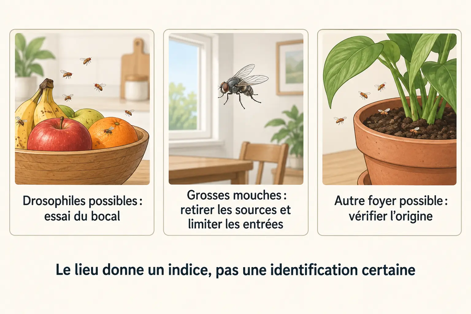infographie d’orientation — piège à mouches maison efficace