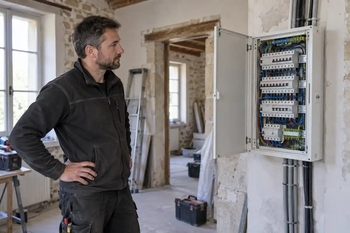 L’observation du tableau électrique fournit des indices avant travaux, mais ne vérifie pas l’efficacité de la prise de terre.