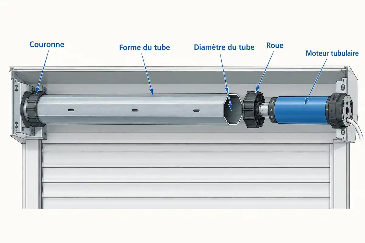 La compatibilité mécanique dépend de la forme et du diamètre du tube d’enroulement, ainsi que de l’adaptation de la roue et de la couronne.