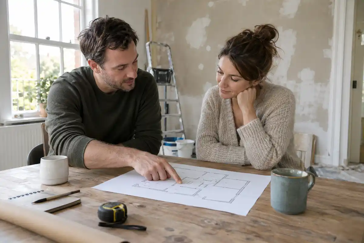 Un projet de rénovation se prépare avec un échange sur les travaux ; le rôle de l’accompagnant et l’étendue de sa mission restent à vérifier.